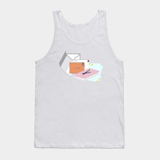 Snail Mail Happy Mail (Stacked Version – White Background) Tank Top